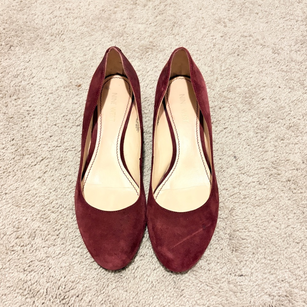 Nine West Burgundy Wedges